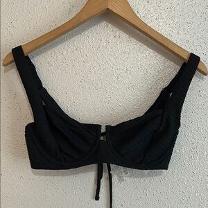 Victoria Secret Black Textured Crop Top Size 34D